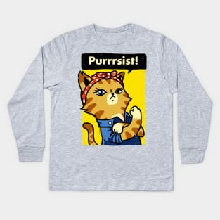 Purrrsist! Kids Long Sleeve T-Shirt